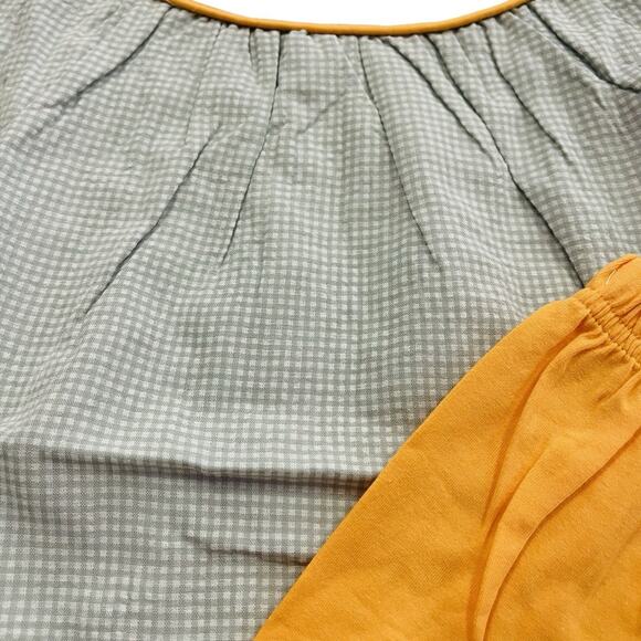 Abby & Evie Girls 4T Pumpkin Gingham Dress And bloomers Green NWT Fall - Picture 3 of 5